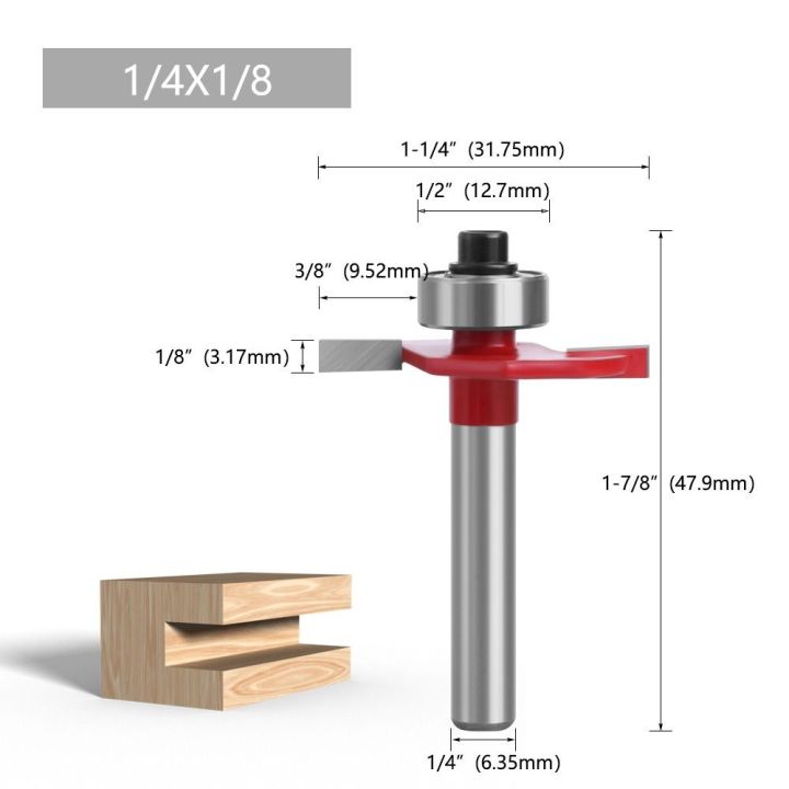 New 1/4 Shank Router Bits T Type Carbide Slotting Cutter Trimming Machine Woodworking
