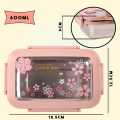 Stainless Steel Transparent Printed Lunch Tiffin Box for School/Office/College for Kids, Men, Women (Big, Pink).
