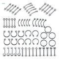 5x60 Pieces Nose Lip Tongue Eyebrow Tragus Navel Belly Ring Piercings 8mm.