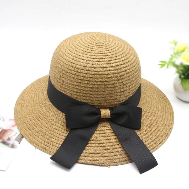 Bucket Hat Panama Fashion Straw Hat Women's Summer Hats Shade Sun Protection Outdoor Beach Vacation Hat Beach Cap Casual