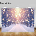 Mocsicka Winter Forest Photography Backdrop Snow Scene Snowfield Pine Tree Snowflake Photo Background for Photo Studio Photocall. 