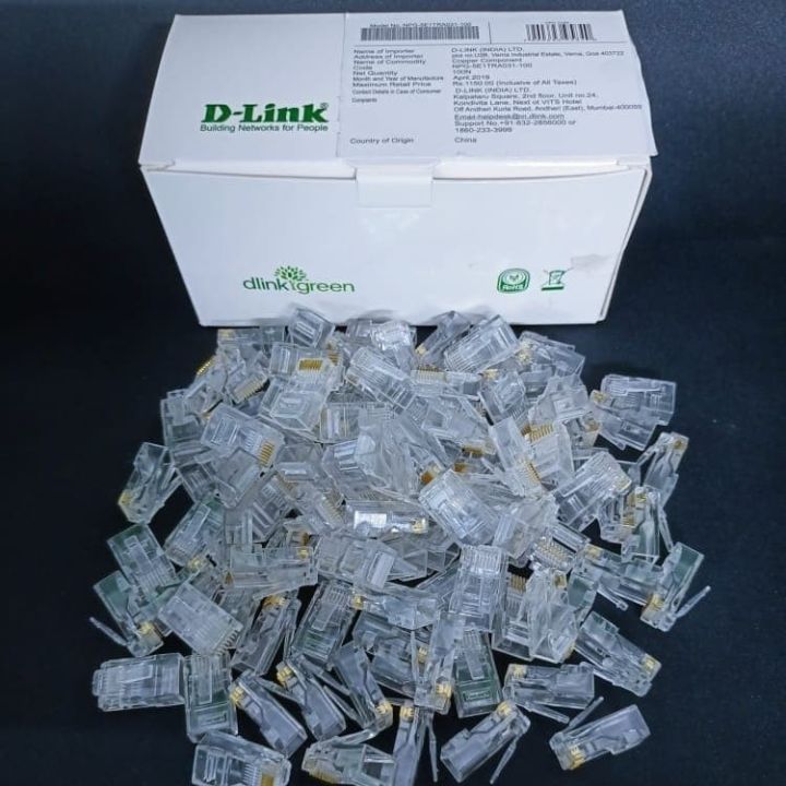 30 pcs RJ45 Plug Ethernet Gold Plated Network Connector - 30 piece RJ45 Network Connector CAT5e CAT6 Transparent Networking Cable Connectors