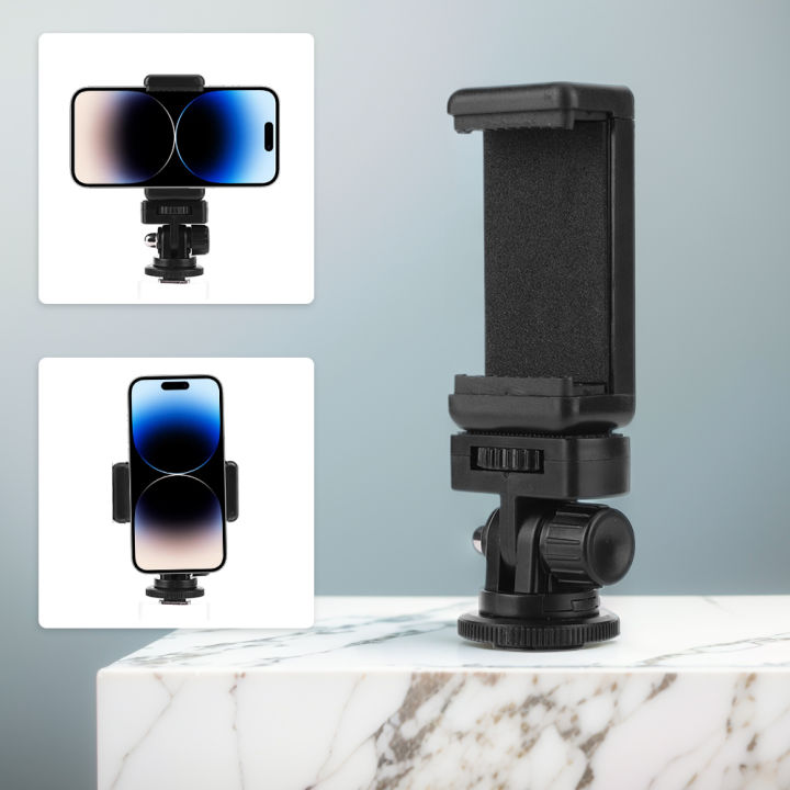 Camera%20Hot%20Shoe%20Phone%20Holder%20with%20Cold%20Shoe%20Mount%20Smartphone%20Clip%20RotateAdjustable%20Clamp%20Holder%20for%20Canon%20Nikon%20Sony%20DSLR%20Camera%20-%20Image%203