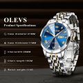 OLEVS 9931 Fashion Business Quartz Watch for Men Luxury Diamond Dial Stainless Steel Watch for men.