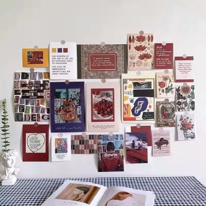 20pcs/set Wallpapers Ins Creative Art Decorative Card Bedroom Living Room Background Wall Sticker Poster