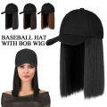 Integrated Wig Cap Short Straight Hair Female Wig With Collarbone Suitable For Daily Wear By Women Black Hat Wig.