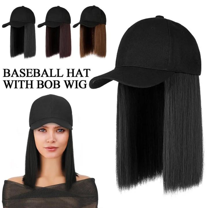 Integrated Wig Cap Short Straight Hair Female Wig With Collarbone Suitable For Daily Wear By Women Black Hat Wig