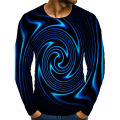 3D Digital Printed T-shirt Men Personality Visual Graffiti Pullover Long Sleeve T Shirts Super Cool Tops Tees Washed Graphic Tee.