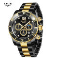 LIGE Watches Mens Top Brand Luxury Clock Casual Stainless Steel 24Hour Moon Phase Men Watch Sport Waterproof Quartz Chronograph 8924. 