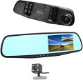 Car DVR Rear view Mirror Video Recroder 4.3" inch Car Camera Dual lens Cam night. 