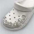 Cute Bear Acrylic croc Chain Pearl jibitz Chain Set for Women DIY Shoe Charms Pin Accessories Decorations. 