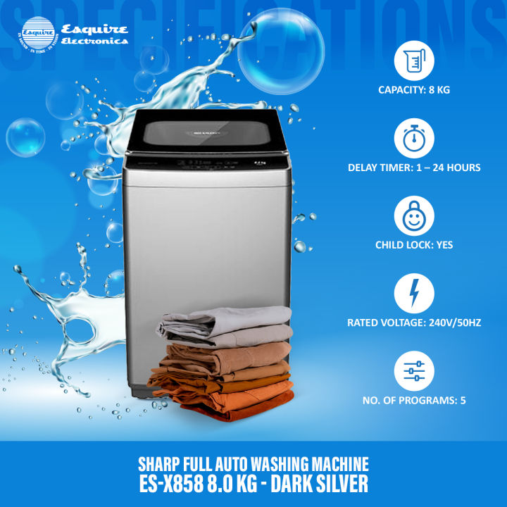 Sharp%20Full%20Auto%20Washing%20Machine%20ES-X858%20%7C%208.0%20KG%20-%20Dark%20Silver%20-%20Image%202