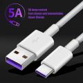 【original】 Vickmiu 5A USB Tipe C 0.3M/1M untuk C2 S9 S8 Huawei P30 Pro Pengisian Cepat Ponsel Charger Putih Kabel USB Pengisian.