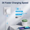 JOYROOM L-2P356 35W Dual Type-C PD Fast Charger, UK Plug (White). 