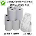 Streamline Your Operations With Thermal Paper Roll -10 Pcs, 56 mm x 38 mm, POS Printer Roll, Receipt Rolls, Var Roll, Food Panda Roll -  Reliable Paper Rolls For Printing Needs. 