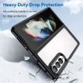 【Healer DingD】Case For Samsung Galaxy Z Fold 4 5G Flod 3 Silicone Bumper Acrylic Transparent Shockproof Phone Cover For Samsung Z Fold 4 Case.