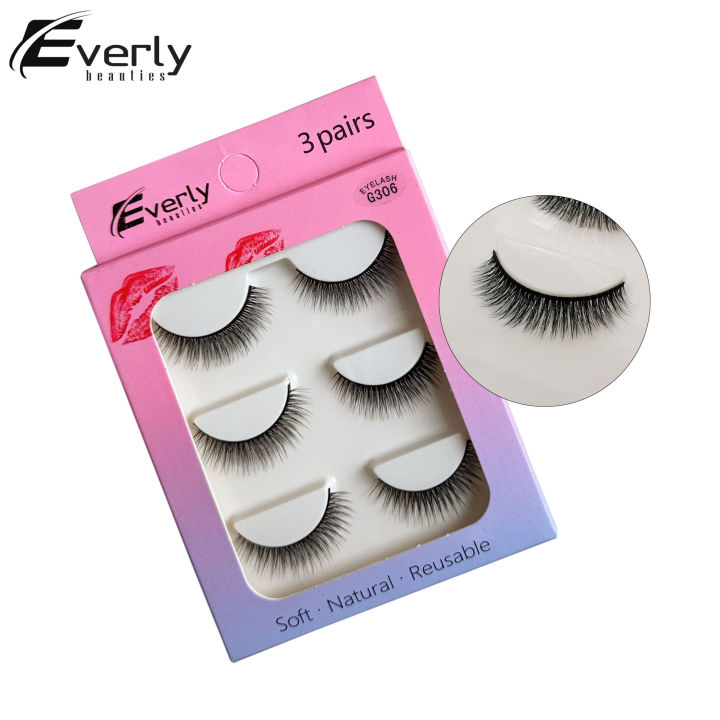 Everly%20Beauties%203%20Pairs%20False%20Eyelash%20Set%20%7C%20Natural%20&%20Glamorous%20%7C%203D%20Mink%20Lashes%20-%20Image%203