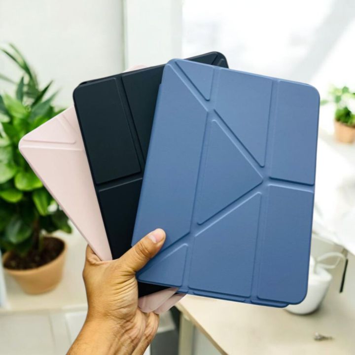 Kenke for iPad 11/10th Gen Case with Pencil Holder 11/10.9 inch 2025 A16/2022, Soft TPU Back Shell Hybrid Slim Trifold Stand Protective Cover Support Touch ID Auto Wake/Sleep