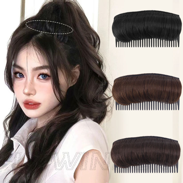 Invisible Fluffy Hair Pad  - Show High Cranial Top - Puff Hair Head Cushion - Comfortable, Durable - Princess Hair Styling Tool - Sponge Insert Combs