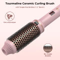 32mm Thermal Brush Heated Curling Iron Brush 1.25inch Round Brush Ceramic Hair Curler Volumizing Brush LCD Display Curling Comb. 