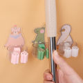 1/3Pcs Cartoon Mop Sticky Hook Broom Card Holder Non-marking Punch-free Hanger Wall-mounted Mop Clip.