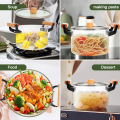 High Temperature Resistant Transparent Lid With Wooden Handle Stock Pot With Large Capacity Open Flame Heating Glass Double Ear. 