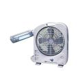 SF-292A Dual Battery Rechargeable Fan With Light - 12" - White. 