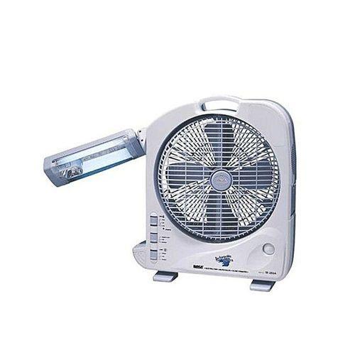 SF-292A Dual Battery Rechargeable Fan With Light - 12" - White