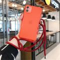 Strap Cord Chain Phone Case For iPhone 12 11 Pro Xs MAX XR 6 7 8 Plus SE Crossbody Necklace Cord Lanyards With Rope Clear Cover. 