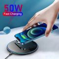 50W Wireless Charger Pad for Samsung S23 S22 Ultra Note10 iPhone 12 13 14 Pro Max Phone Charger Induction Fast Charging Station.