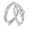 Couple Rings for Men and Women Adjustable Silver Alloy Finger Rings with Exclusive Stone and Free Ring Box.