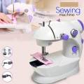 Mini Sewing Machine - Dual Speed Portable Mini Electric Pedal Double Threads Rewind Swing Machine. 