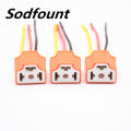 【YIYANGMAOYI111】1pcs High temperature H4 ceramic 3pin socket car lamp holder bulb flasher with line.