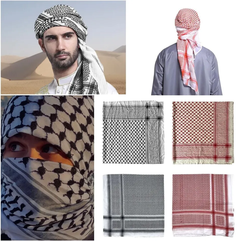 Adult Men Arab Head Scarf Jacquard Shemagh Desert Scarf 125x125