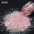 10g/Bag High Sparkle Chunky Mixes Glitter Iridescent Opal Clear Glitter Nail Art Decorations Supplies Accessories. 