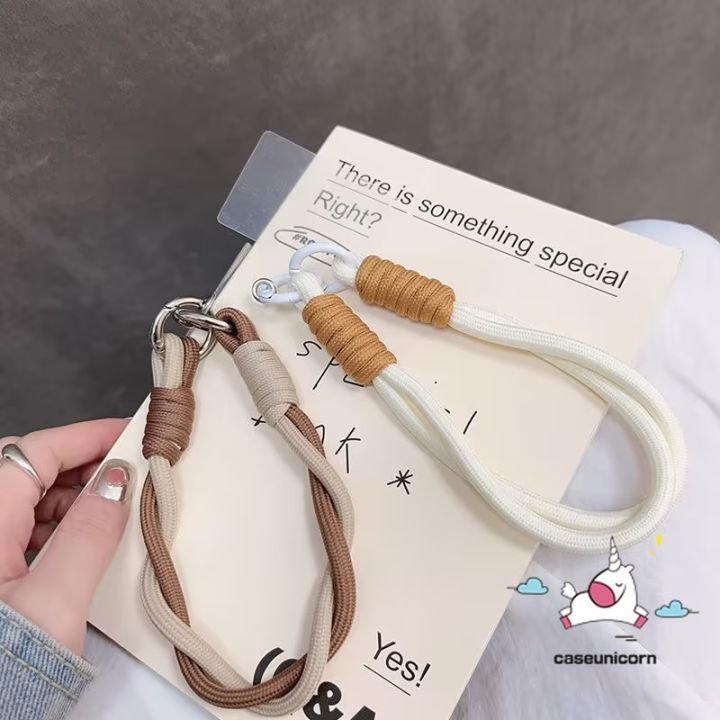 Phone%20Chain%20Pendant%20Trendy%20BLack%20Brown%20White%20Lanyard%20Bracelet%20Cellphone%20Hanging%20Rope%20Keychain%20Lanyard%20Fashion%20Simple%20Solid%20Color%20Braiding%20Vintage%20Morandi%20Color%20Lanyard%20-%20Image%204