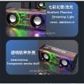 V8 Bluetooth Speaker Transparent Sound Box Colorful Lights Dual Speaker High Power Subwoofer Soundba-D shop. 