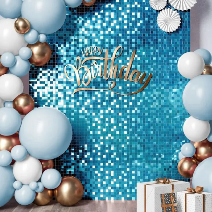 1*2M%203D%20Rose%20Gold%20Shimmer%20Wall%20Stickers%20Pneumatic%20Sequins%20Art%20Panel%20Mirror%20Wall%20Cloth%20Wedding%20Birthday%20Party%20Backdrop%20Decor%20-%20Image%204