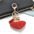 Heart Keychain Decorative 14.5cm Heart-Shaped Keyring Pendant Alloy Sparkling Keychain for Accessorizing Personalization Women's Accessory Valentine's Gift Bag Decoration.
