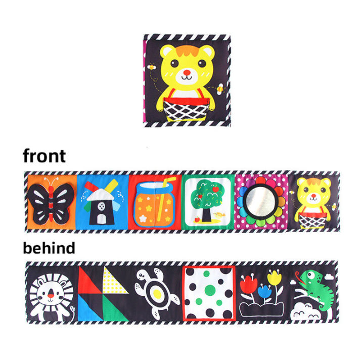 High Contrast Black and White Double Sided Cloth Books Sensory Toys Baby Toys 0 12 Months Newborn Crib