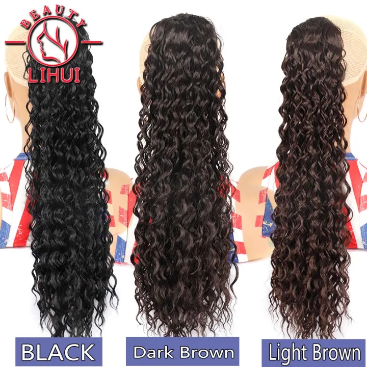 Curly%20Ponytail%20Extensions%20Clip%20in%20Synthetic%20Drawstring%20Ponytail%20Wig%20Long%20Water%20Wave%20Afro%20Pony%20Tail%20Women%20Hairpiece%20False%2022INCH%20-%20Image%207