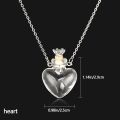 New Glaze Vial Necklace Openable Water Drop Heart Shape Perfume Bottle Pendant Steel Chain Necklace Oil Diffuser Vial Jewelry.