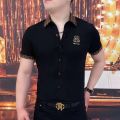 Luxury Printed Polo Shirt for Men Summer Short Sleeve T-shirts Slim Fit Lapel Casual POLO Social Business Office Polo Tee Tops.