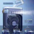 MIN AIR COOLER FAN WITH SEVEN COLORS LED LIGHT, HUMIDIFIRE, MIST MAKING SYSTEM WITH PERFUME DISPENSER. 