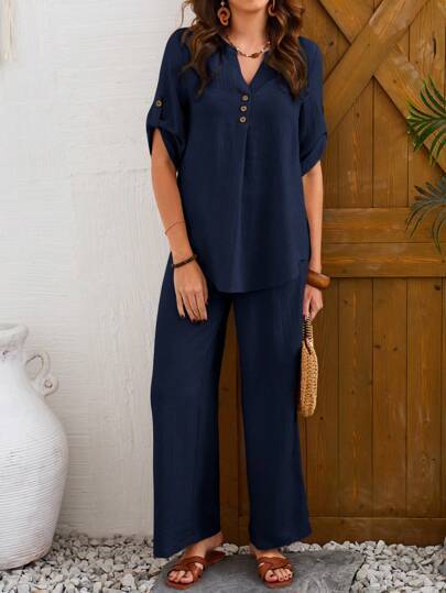 Comfortably%20Fit%20&%20Stylish:%20Women%E2%80%99s%20Short%20Sleeve%20Top%20and%20Long%20Pants%20for%20Daily%20Wear%20-%20Image%202