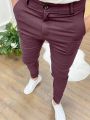 Men's Casual High Stretch Thick Pencil Pants New Solid Color Slim Fit Business Formal Office For Men Daily Wear Cotton Trousers. 