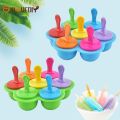 Reusable Food Grade Silicone Popsicle Molds Mini Ice Cream Molds DIY Baby Food Supplement Ice Cream Lolly Mold With 7 Colorful Sticks.