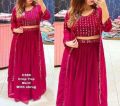 Georgette Stone Work Readymade Party Koti Lehenga for Women.