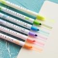 RHS Online 12 Colors Double-ended Highlighter Pen Set Fluorescent Pens Milkliner Painting Candy Colored Pen Students. 