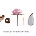 Rose Stand And Rose Nozzle Set For Cake Decoration - Complete Kit With 2 Essential Pieces For Beautiful Cake Designs. 